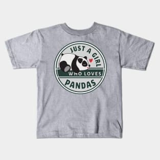 Just A Girl Who Loves Pandas Cute Panda Shirt Gift Kids T-Shirt